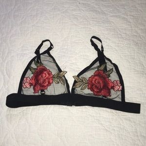 Sheer rose bralette (RUNS SMALL!!)